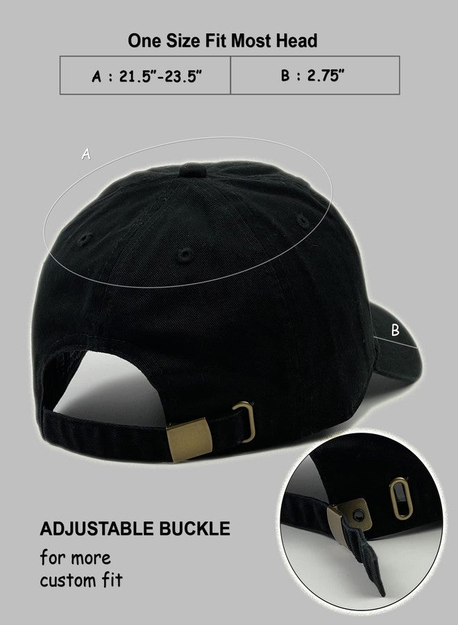 Utmost Unisex Classic Low Profile Cotton Baseball Cap Plain Blank Camoflauge Soft Unconstructed Adjustable Size Dad Hat (Black) - Image 2